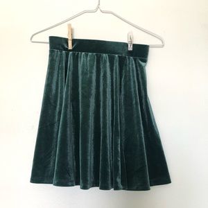 Green Velvet skirt